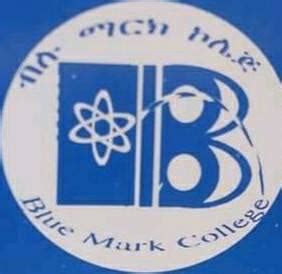 blue mark college logo.